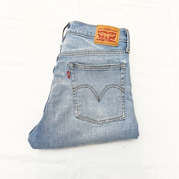 Levi's Wedgie Skinny Ripped Denim Raw Hem Button Fly Denim Jeans Size 29 - Picture 1 of 9